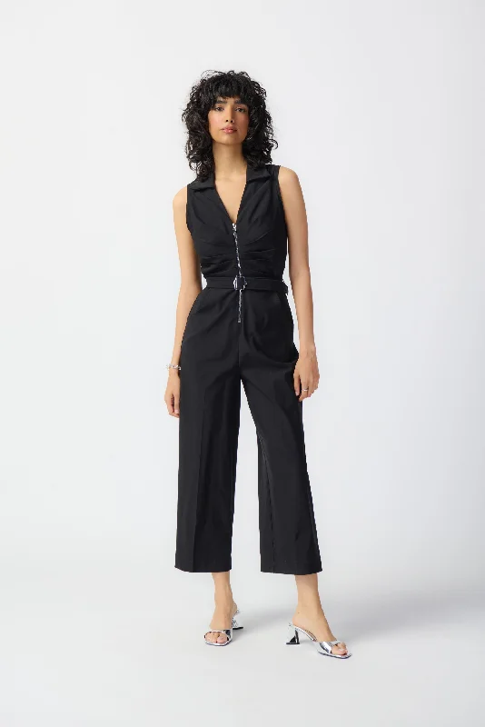 Joseph Ribkoff Sleeveless Micro Twill Jumpsuit Belted jumpsuit, Fashionable, Comfortable, Casual