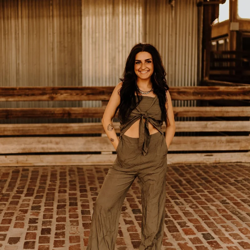 Cut Out Front Tie Jumpsuit Camo jumpsuit, Bold print, Street style, Trendy