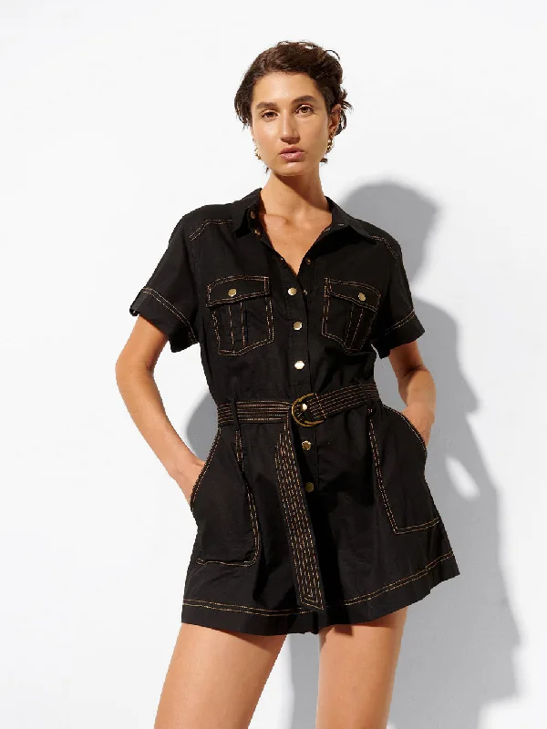 Ebony Playsuit Back tie jumpsuit, Feminine, Trendy, Chic