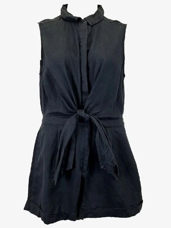 French Connection Effortless Summer Tie Front Linen Playsuit Size 12 Backless jumpsuit, Sexy, Night out, Trendy