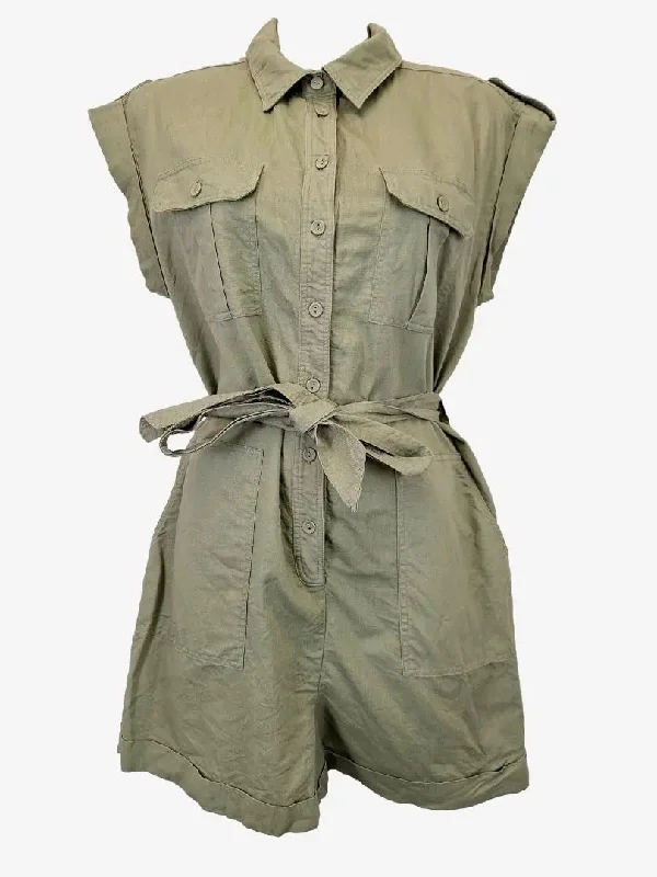 French Connection Safari Summer Belted Linen Blend Playsuit Size 10 Zipper jumpsuit, Sleek, Trendy, Casual French Connection Safari Summer Belted Linen Blend Playsuit Size 10 Zipper jumpsuit, Sleek, Trendy, Casual