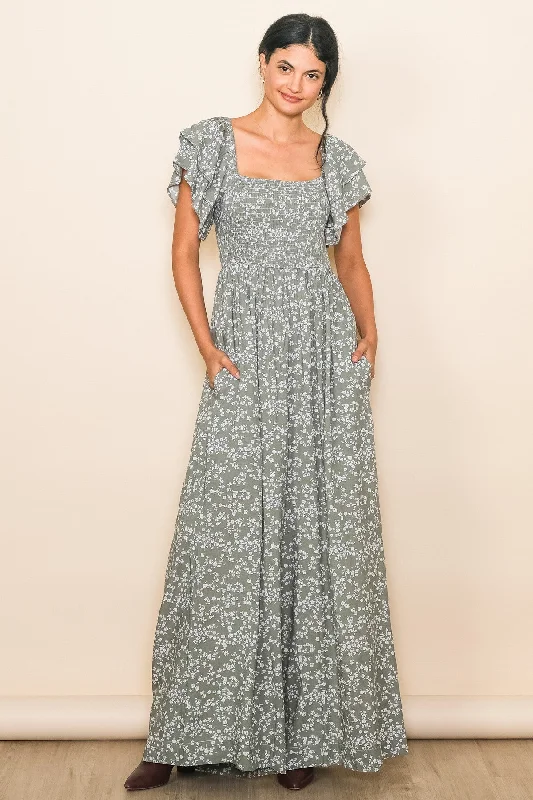 Green Floral Jumpsuit Wide leg jumpsuit, Summer vibes, Relaxed fit, Casual