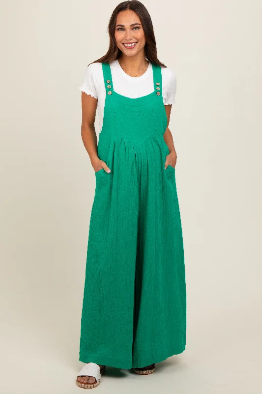 Green Pocket Front Maternity Wide Leg Jumpsuit Fitted jumpsuit, Sleek design, Casual, Stylish Green Pocket Front Maternity Wide Leg Jumpsuit Fitted jumpsuit, Sleek design, Casual, Stylish