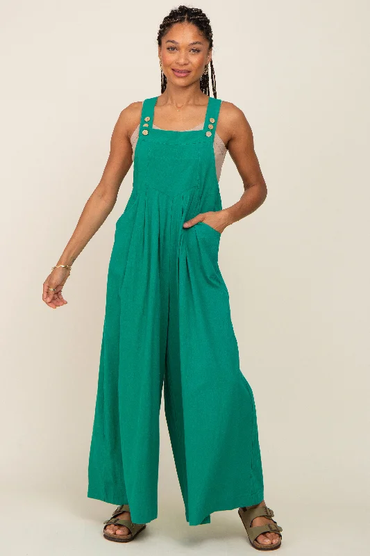 Green Wide Leg Jumpsuit Casual denim jumpsuit, Comfortable, Street style, Trendy