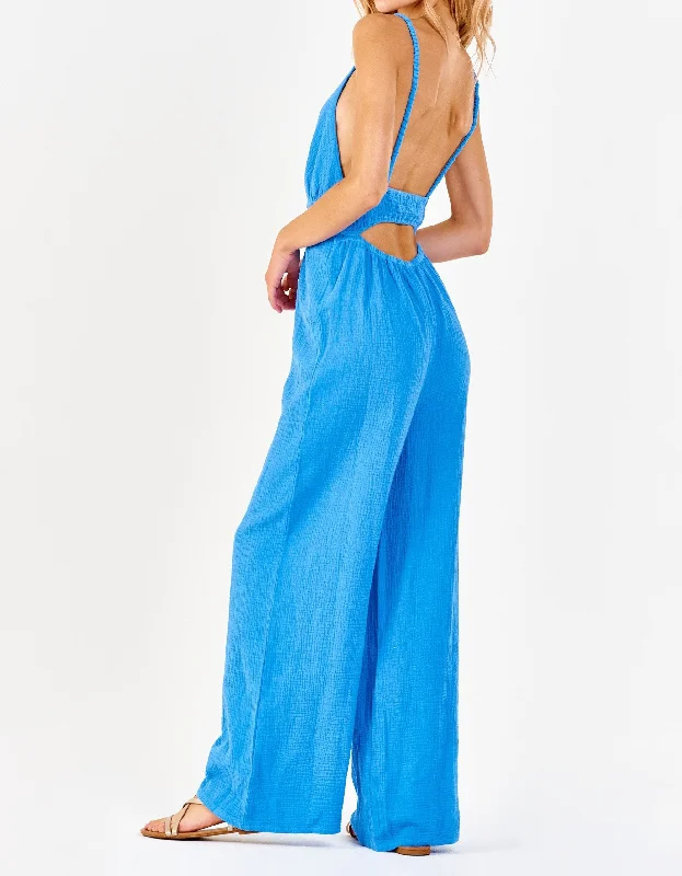 IMANI STRAP HALTER JUMPSUIT SWEET COBALT Floral jumpsuit, Summer vibes, Feminine, Casual IMANI STRAP HALTER JUMPSUIT SWEET COBALT Floral jumpsuit, Summer vibes, Feminine, Casual