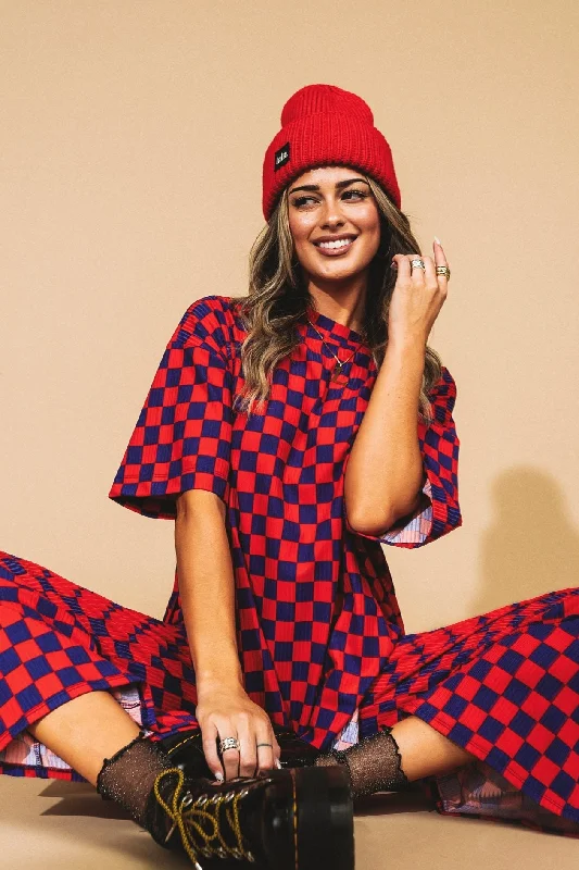 Lex Ribbed Checkerboard Playsuit in Fruity Cereal Wide leg jumpsuit, Bohemian style, Vintage, Comfortable Lex Ribbed Checkerboard Playsuit in Fruity Cereal Wide leg jumpsuit, Bohemian style, Vintage, Comfortable