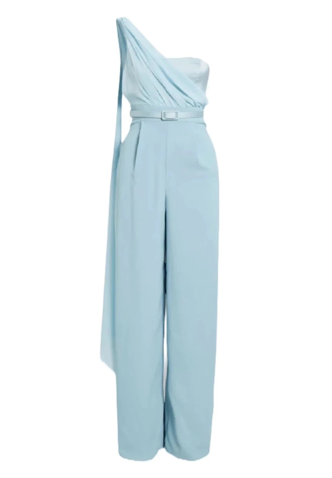 LIGHT BLUE ONE-SHOULDER JUMPSUIT Wide leg jumpsuit, Summer style, Comfortable, Trendy LIGHT BLUE ONE-SHOULDER JUMPSUIT Wide leg jumpsuit, Summer style, Comfortable, Trendy