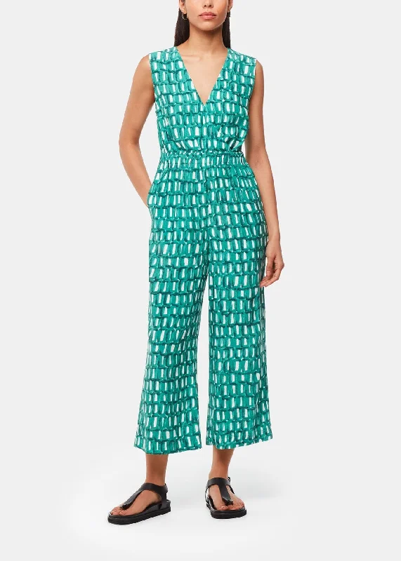 Linked Smudge Lorna Jumpsuit 38480 Green-multi Summer beach jumpsuit, Comfortable, Casual, Trendy Linked Smudge Lorna Jumpsuit 38480 Green-multi Summer beach jumpsuit, Comfortable, Casual, Trendy