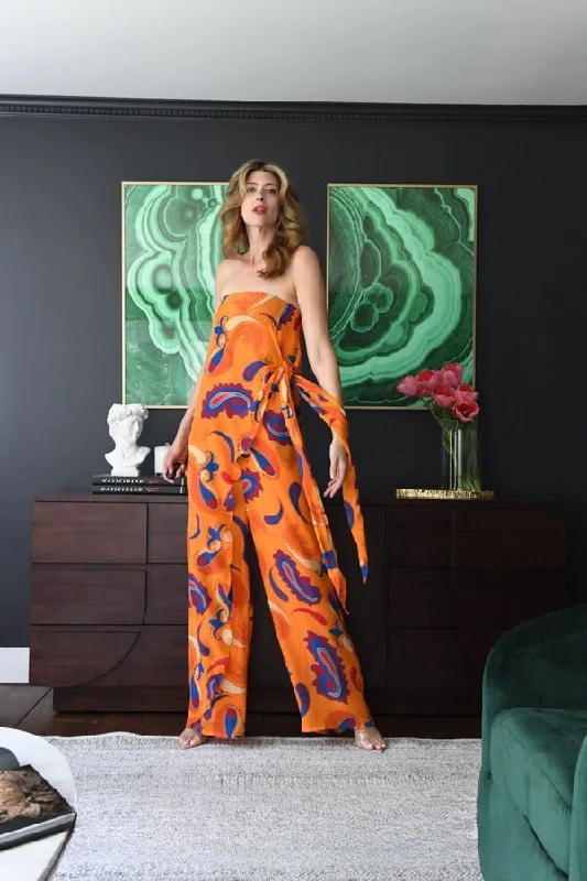 Mango Paisley Wrap Jumpsuit Off-shoulder jumpsuit, Sexy, Elegant, Fashionable