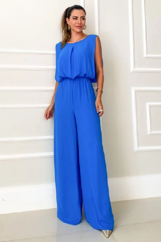 Palazzo Strapy Cut Detail Jumpsuit Sports jumpsuit, Athletic, Comfortable, Trendy