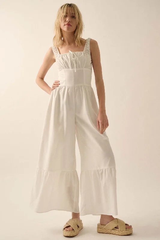 Pretty Picnic Wide-Leg Sleeveless Jumpsuit Pleated jumpsuit, Elegant, Feminine, Chic Pretty Picnic Wide-Leg Sleeveless Jumpsuit Pleated jumpsuit, Elegant, Feminine, Chic
