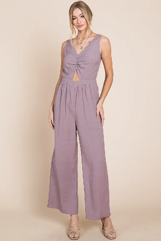 Purple Wide-Leg Jumpsuit Crochet jumpsuit, Boho chic, Unique, Relaxed