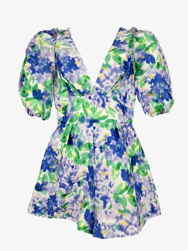 Sheike Monet Floral  V- Neck Playsuit Size 8 Sexy deep V jumpsuit, Trendy, Party wear, Elegant