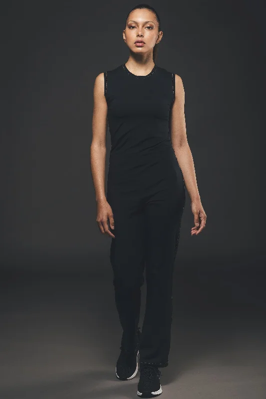 Straight-Leg Jumpsuit in Black Summer jumpsuit, Light fabric, Comfortable, Fashionable Straight-Leg Jumpsuit in Black Summer jumpsuit, Light fabric, Comfortable, Fashionable