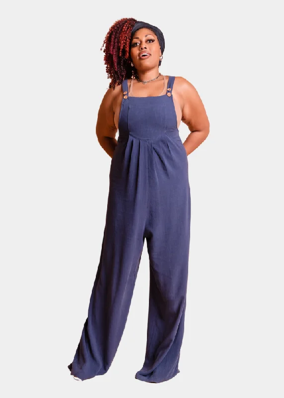 Tall Kami Overall Jumpsuit - Navy Jumpsuit with belt, Slim fit, Trendy, Comfortable