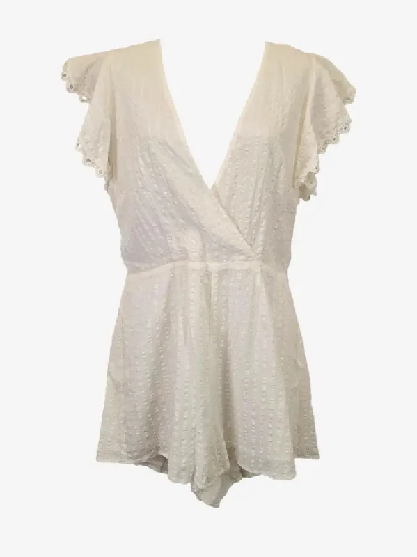 The Fifth Label Ruffle Broderie Summer Playsuit Size M Backless wide leg jumpsuit, Sexy, Comfortable, Trendy The Fifth Label Ruffle Broderie Summer Playsuit Size M Backless wide leg jumpsuit, Sexy, Comfortable, Trendy