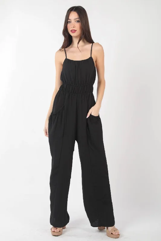 Addison - Pintuck Detail Woven Sleeveless Jumpsuit - Black - Exclusively Online High-neck jumpsuit, Modest, Elegant, Trendy Addison - Pintuck Detail Woven Sleeveless Jumpsuit - Black - Exclusively Online High-neck jumpsuit, Modest, Elegant, Trendy